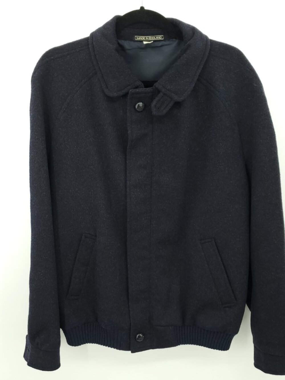 VTG Men's Christopher Dawes Tyroler Loden Wool Bomber Jacket 42R/L Navy Blue